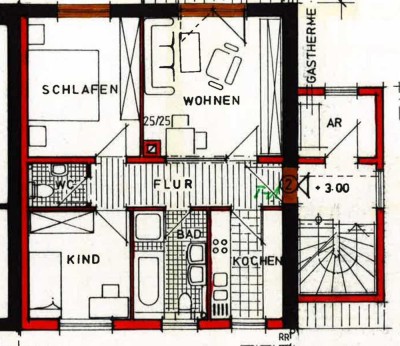 ZU VERMIETEN: RUHIGE 3-ZIMMER-WOHNUNG+ STELLPLATZ IN NIEBELSBACH