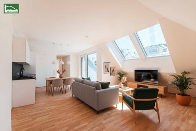 Moderne 2-Zimmer-DG-Wohnung mit Terrasse in 1220 Wien – Erstbezug auf Eigengrund!