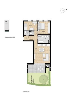 3-Zimmer Neubauwohnung mit Terrasse und Garten