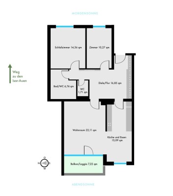 Bestlage Prinz-Ludwigshöhe/Solln: 3-Zimmer-Wohnung
