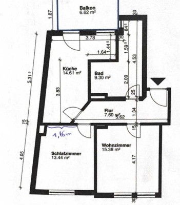Sanierte 2-Zi Altbau-Whg., hell, ruhig, Balkonoase im 3. OG in Linden-Nord