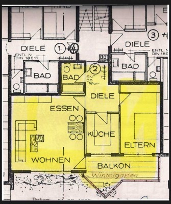 Wohnung mit zwei Zimmern sowie Balkon und EBK in Winnenden