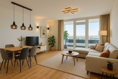 Penthouse-Feeling: Stilvoll sanierte 3-Zi-Whg mit Alpenblick und TG-Stellplatz. Ohne Provision!