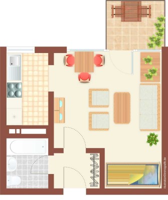 Kleine zentrumsnahe Stadtwohnung mit Balkon und Tiefgaragen-Stellplatz in Nürnberg-Johannis!