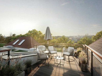Friedenau-Panorama Penthouse-4 Zi.-Energie A+ -Wärmep,./Solar,-Klima-Einbauküche-Lift-Luxus
