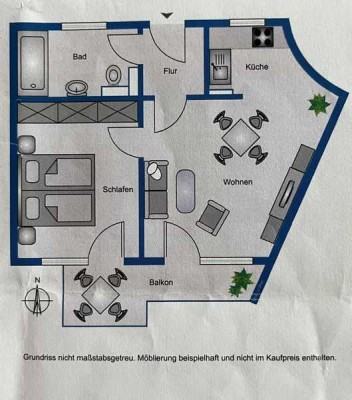 Geschmackvolle Wohnung mit zwei Zimmern sowie Balkon und Einbauküche in Tübingen