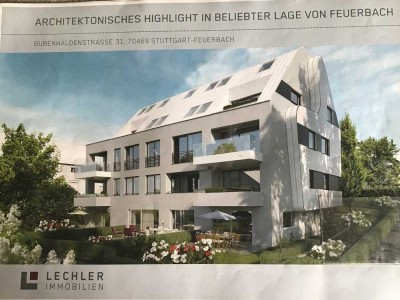 Schöne neue 2Zimmer Wohnung mit großer Terrasse in Stuttgart-Feuerbach