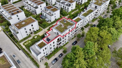 Exklusives Alleinlage-Penthouse mit zwei Dachterrassen und Alpenblick