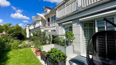 Exklusive 3-Zimmer-Stadtvilla-Gartenwohnung mit Südterrasse & TG in Bestlage Moosach - ruhig, sonnig