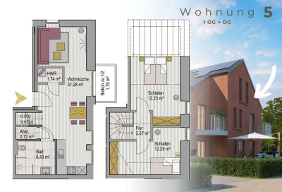 LOHNE || Provisionsfrei: Schöne Maisonette mit Balkon – KfW-/QNG-Förderung möglich! - SonderAfA 5%