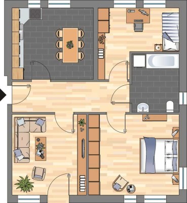 Familienfreundliche 3-Zimmer-Gartenwohnung in Hannover-Bemerode/Kronsberg (WBS erforderlich)