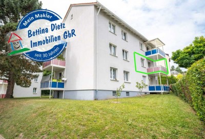 Vermietete 3-Zimmer-Eigentumswohnung im 1. Obergeschoss mit überdachtem Balkon!