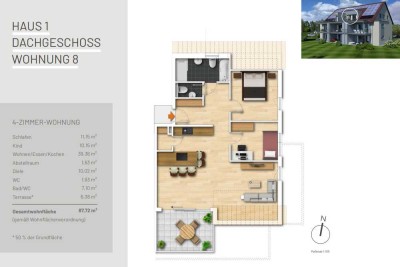 Über den Dächern von Weilstetten - Moderne 3,5-Wohnung im Dachgeschoss