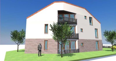 Obergeschosswohnung mit Balkon in KFW 40 QNG!