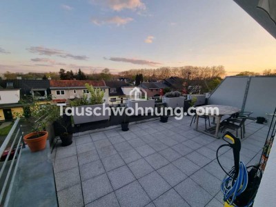 Tauschwohnung: Helle Penthouse Wohnung mit riesiger Dachterasse (40 m2) +TG