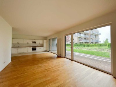 3-Zimmer-Erdgeschosswohnung mit Terrasse und Blick auf die Weser