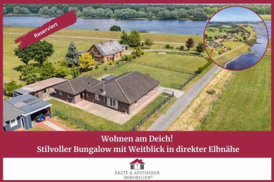 Wohnen am Deich – stilvoller Bungalow mit Weitblick in direkter Elbnähe!