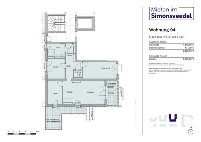K-Weidenpesch: 4-Zimmer-Neubau - Penthousewohnung mit Loggia und Terrasse! Erstbezug!