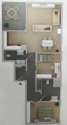 Stilvolle, neuwertige und helle 3-Zimmer-Wohnung mit gehobener Innenausstattung mit EBK