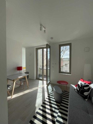 Möblierte 1-Zimmer-Wohnung mit Balkon und geh. Innenausstattung