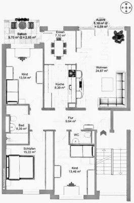 4-Zimmer-Wohnung mit Balkon und Einbauküche in Markt Schwaben