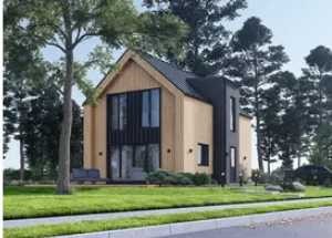 Fertighaus aus Holz (isoliert, KFW55) 92 m²