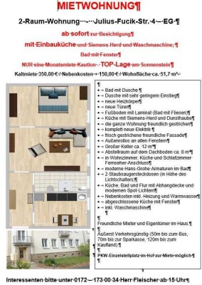 Freundliche und gepflegte 2-Zimmer-Erdgeschosswohnung in Pirna