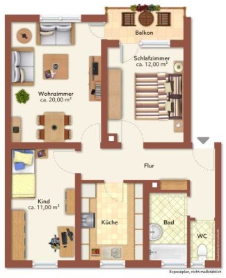 Dettingen/Erms. :  nette 3 Zi-Wohnung mit idealem Grundriss in der Buchalde.