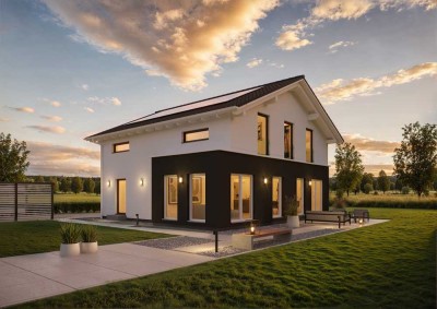 Der Klassiker neu interpretiert: Modernes Einfamilienhaus mit zeitlosem Charme.