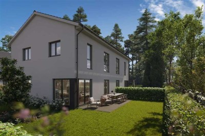 Inkl. Fußbodenheizung, Terrasse, Grundstück, zwei Stellplätzen usw.: Neubau-Doppelhaus in Bernau