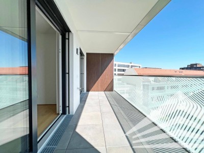 Exklusive 2 Zimmer-Neubauwohnung mit Küche und großem Balkon im KAIfive an der Donaulände