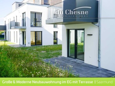 Moderne Neubauwohnung im EG mit Terrasse in Saarmund