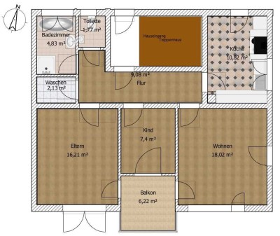 Helle 3-Zimmer-Wohnung mit Balkon im 2. OG in Tettnang