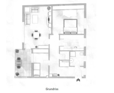 Freundliche 3-Zimmer-Hochparterre-Wohnung in Flensburg mit einer schönen Loggia