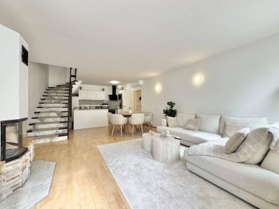 MODERNE 4 ZIMMER-MAISONETTE + KAMIN + WINTERGARTEN + GARAGE BEI U1 KAGRANER PLATZ