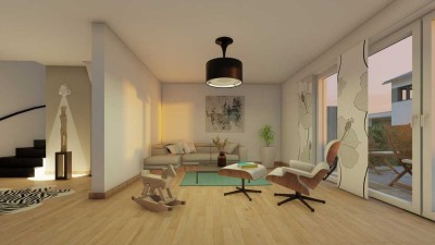 NEUBAU-DHH! Modernes Wohnen in SONNIGER Wohnlage! Effizienzhaus 55!