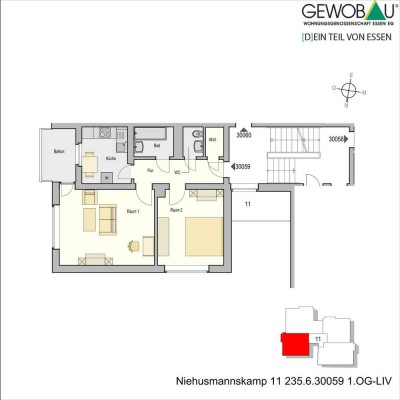 Ihre neue 2 Raumwohnung in Altenessen