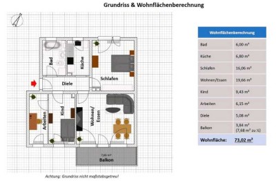 Ansprechende und gepflegte 3,5-Raum-Wohnung in Hersbruck