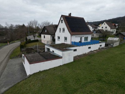 Helles 4,5 Zi. Einfamilienhaus mit großem Garten plus 130 m² flexibel nutzbarer Gewerbefläche