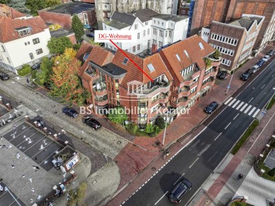 Innenstadtlage! Großzügige Maisonette-Wohnung über zwei Etagen mit Balkon und PKW-Einstellplatz!