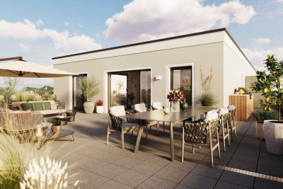 Exklusive Dachterrassenwohnung für Familien mit bester Süd-Ausrichtung und Bad en Suite