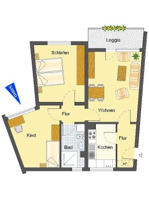 Jetzt schnell sein! Helle 3-Zimmer-Wohnung in ruhiger Lage