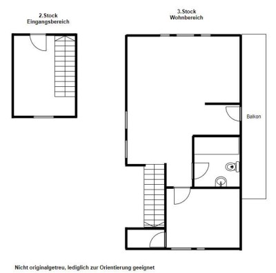 Helle, moderne Maisonette-Dachgeschosswohnung mit offener Wohnküche und Balkonzugang
