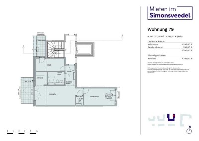 Erstbezug! Großzügige 3-Zimmer-Neubauwohnung mit Balkon und Terrasse im 4. OG in K-Weidenpesch