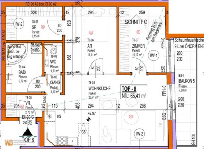Erstbezug mit 65m² WFL + 7,5m² Balkon, gr. Wohnküche &amp; 2 SZ, PKW-Stellplatz