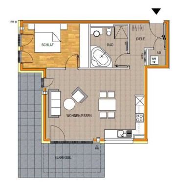 Exklusive, geräumige und neuwertige 2-Zimmer-EG-Wohnung mit Terrasse und Einbauküche in Adelsried