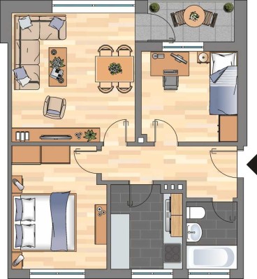 3-Zimmer-Wohnung in Wilhelmshaven Wiesenhof