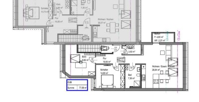 3 ZKB Neubauwohnung im Dachgeschoss mit Balkon C03