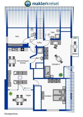 TOP-Preis! Dachgeschoss-Wohnung mit Loggia und Balkon in Küstennähe!