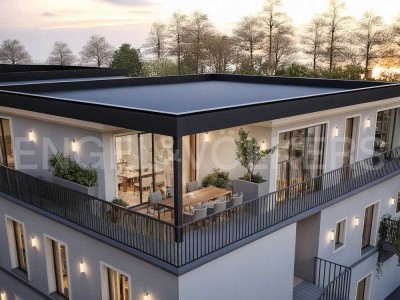 Ulrichs Gärten: Exklusives Penthaus mit umlaufender Dachterrasse und Blick ins Grüne